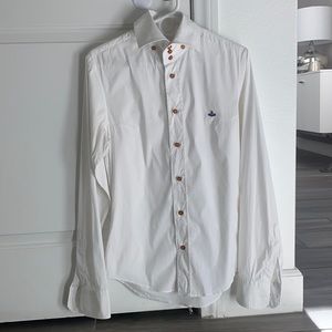 Vivian Westwood Men's 3 button, high neck button down shirt